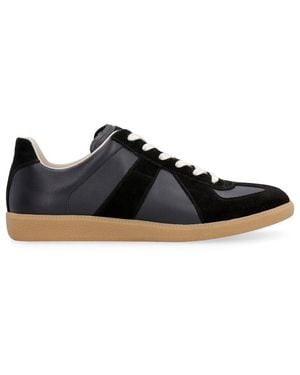 Maison Margiela Replica Leather Trainers - Black