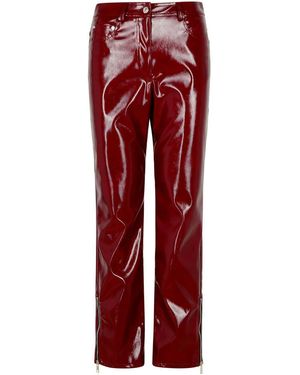 MSGM Burgundy Polyester Pants - Red