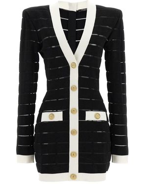 Balmain Dress With Transparent Inserts - Black