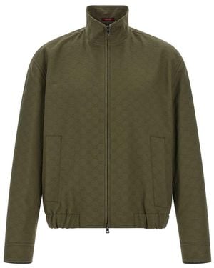 Gucci Gg Fabric Bomber Jacket - Green