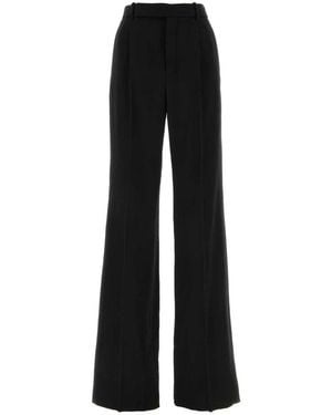Saint Laurent Satin Wide-Leg Pant - Black