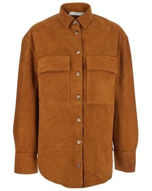 Tela Jacket With Classic Collar - Brown