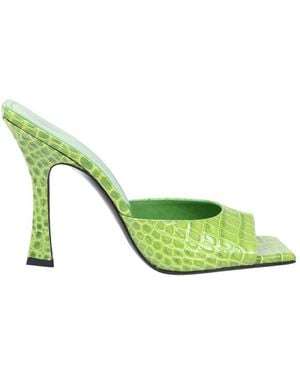The Attico Leather Mules - Green