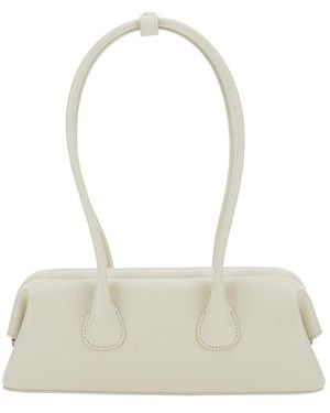 OSOI 'Boat Wide Mini' Shoulder Bag With Round Handles And Logo Lettering On The Front - White