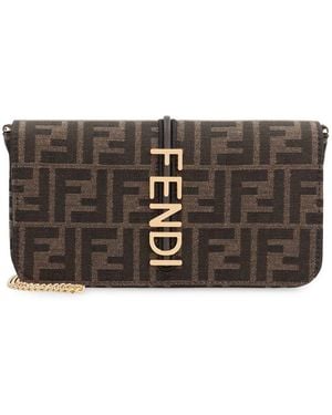 Fendi Graphy Wallet On Chain - Gray