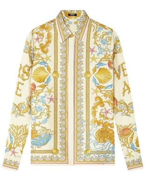 Versace Underwater Baroque Silk Shirt - Metallic