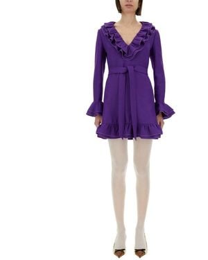 Valentino Garavani Crepe Couture Short Dress - Purple
