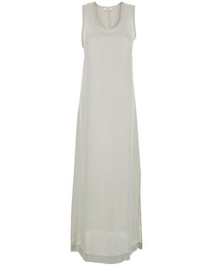 Jucca Long Dress With U-Neck And Back Closure - White