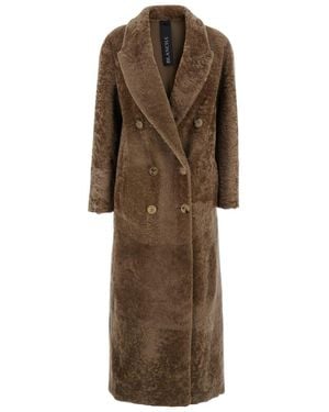Blancha Light Astrakhan Merino Shearling Coat - Brown