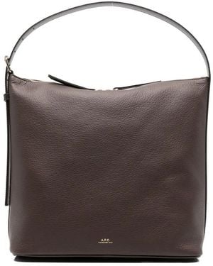 A.P.C. Vera Shoulder In Grained Leather Bags - Brown