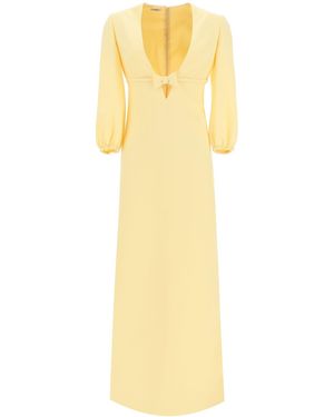 Miu Miu Sable Bow Long Dress - Yellow