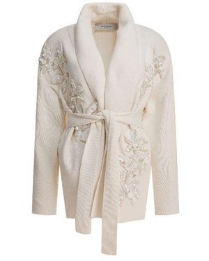 Golden Goose Belted Knit Cardigan - White