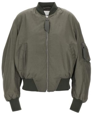 The Attico Nylon Bomber Jacket - Green