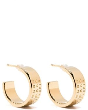 MM6 by Maison Martin Margiela Numeric-Engraved Hoop Earrings - Natural