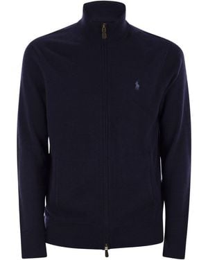 Polo Ralph Lauren Wool Sweater With Zip - Blue