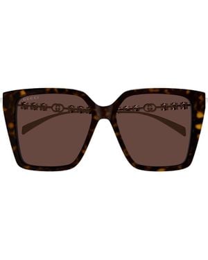 Gucci Gg1967S Linea Emblem Sunglasses - Brown