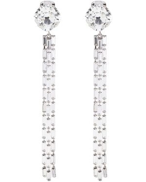 Alessandra Rich Fringed Earrings - White