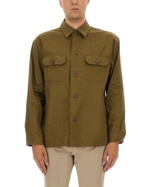 BOSS Stretch Linen And Viscose Shirt - Green