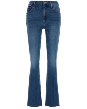Mother Stretch Denim The Weekender Fray Jeans - Blue