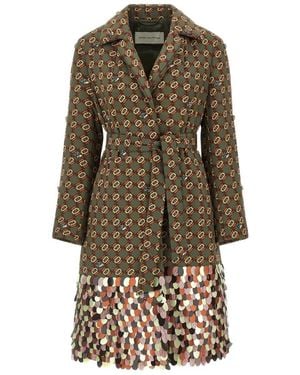 Dries Van Noten Roltas Coat With Sequins Clothing - Green