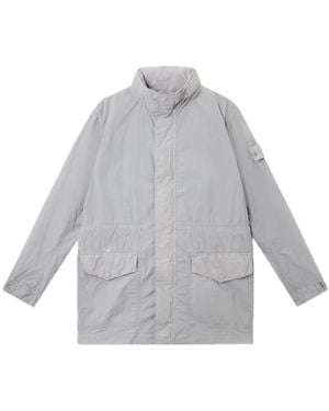 Stone Island Coat Jacket Nylon Smerigliato_ Ghost - White