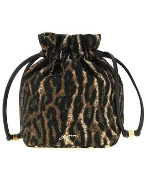 Ganni 'Metallic Bou Bucket' Pouch - Black