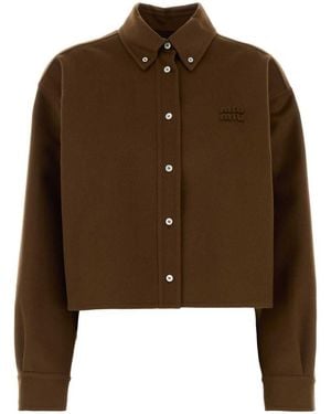 トップス MIU MIU Khaki Tops 2000s Miu Miu 2024 Paisley Print Crop Top - Brown Tops, Clothing