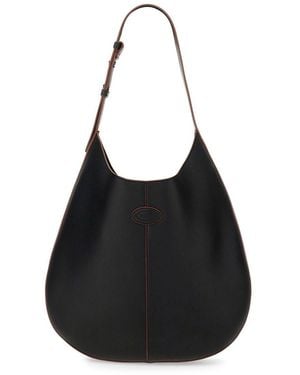 Tod's Hobo Bag With Contrasting Edges - Black