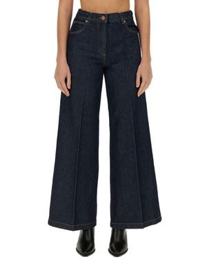 Aspesi Wide Leg Jeans With High Waist - Blue