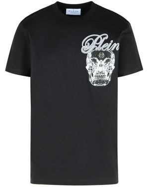Tシャツ・カットソー Philipp Plein Short Sleeve Patches T-Shirt PHILIPP PLEIN MENS T-SHIRT VINTAGE SHORT SLEEVE RHINESTONES