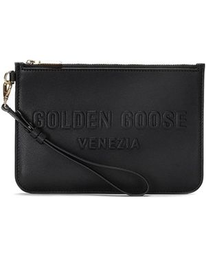 Golden Goose Pouch Leather With Hf - Black