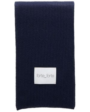 Forte Forte Ribbed Wool And Cashmere Scarf - Blue