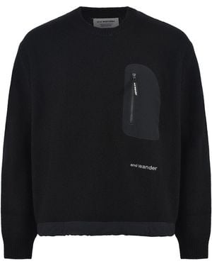 and wander Sweater "63 Shetland" - Black