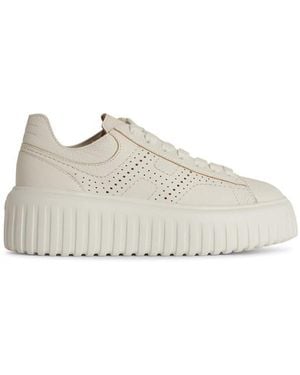 Hogan 'Stripes' Leather Trainers - White