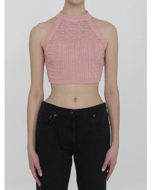 Balmain Pb Labyrinth Knit Top - Pink