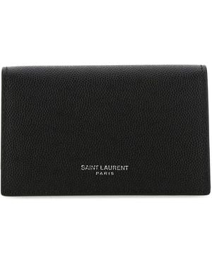 Saint Laurent Ysl Credit Card Hold - Black