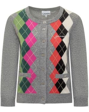 Ganni Cardigan Mix - Grey