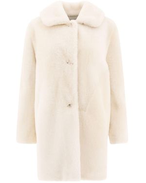 B&W Reversibile Shearling Coat - Natural