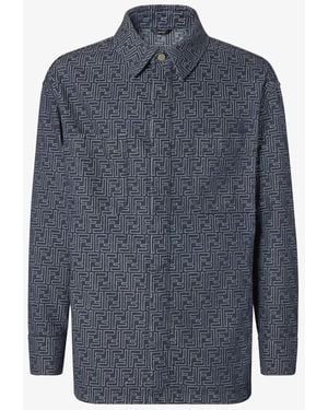 Fendi Jeans Jacquard Ff Jacket - Blue