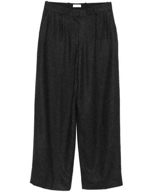 TOTEME Flannel Wide-leg Trousers - Black