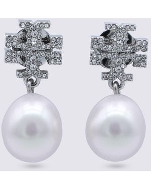 Tory Burch And Pearl Brass Earrings - Metallic