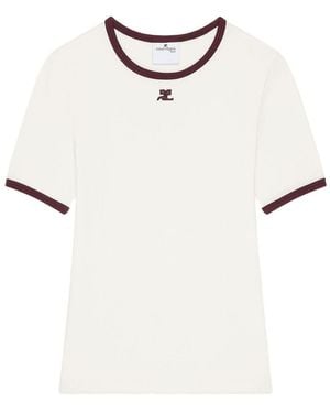 Courreges Logo Cotton T-shirt - White