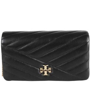 Tory Burch Kira Leather Wallet On Chain - Black