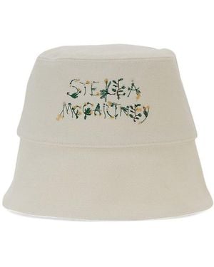 Stella McCartney Bucket Hat With Logo - White