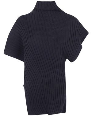 Issey Miyake Cotton Cashmere Knit Top - Blue