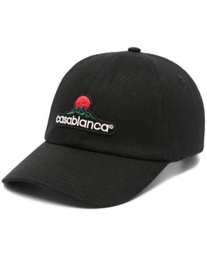 CASABLANCA Montagne Embroidered Patch Cap - Black