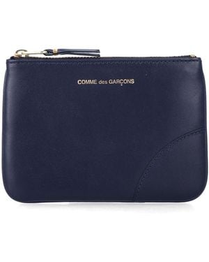 Comme des Garçons Small Arecalf Leather Pouch - Blue
