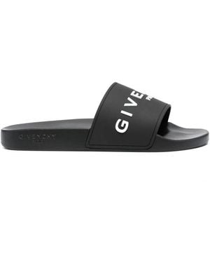 Givenchy Slide Flat Rubber Sandals Shoes - Black