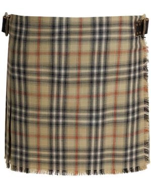 Burberry Wool "Check" Mini Kilt - Green