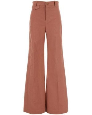 Chloé Dark Cotton Flared Leg Pant - Brown